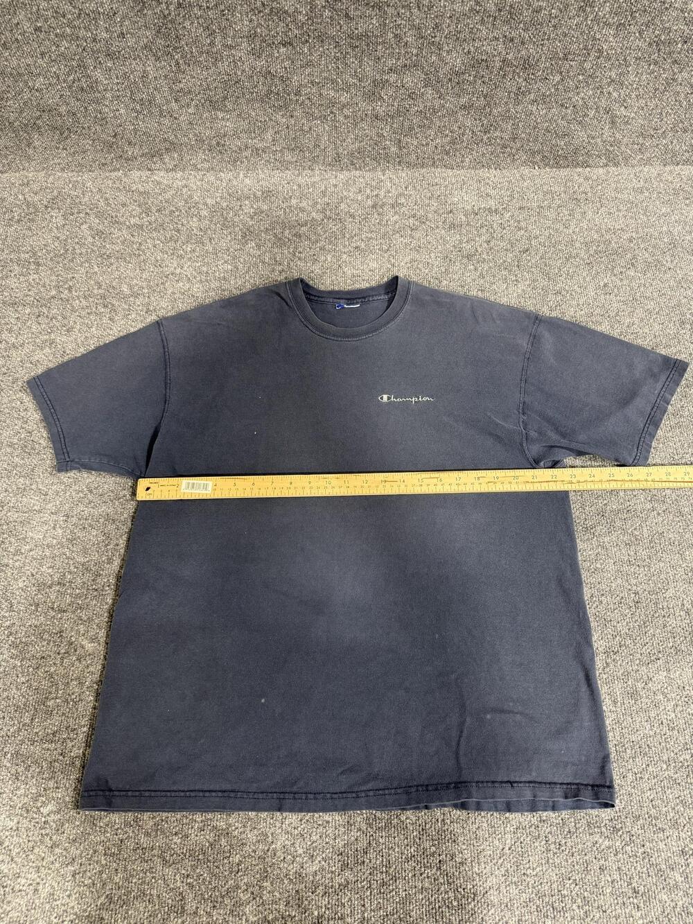 Champion Shirt Mens XL Blue Crewneck Small Script Logo Basic T-Shirt Tee - Picture 6 of 10